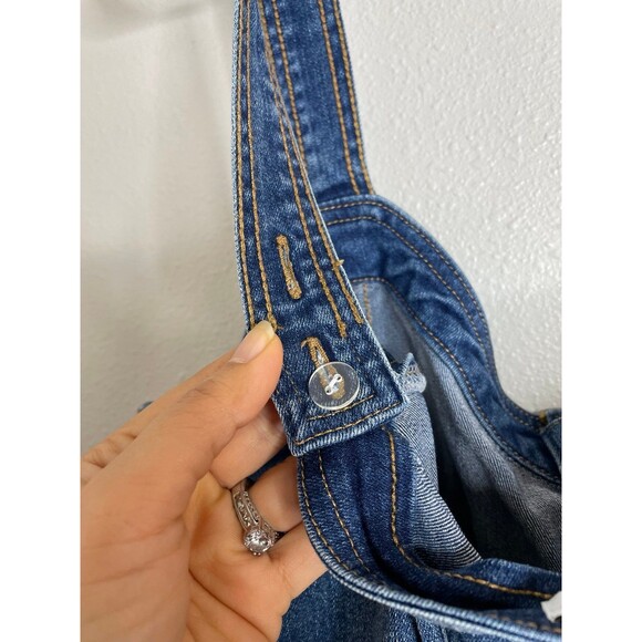 Jessica Simpson Plus Size 18W Denim Jumpsuit Overalls Wide Leg Stretch Jean - Picture 9 of 10